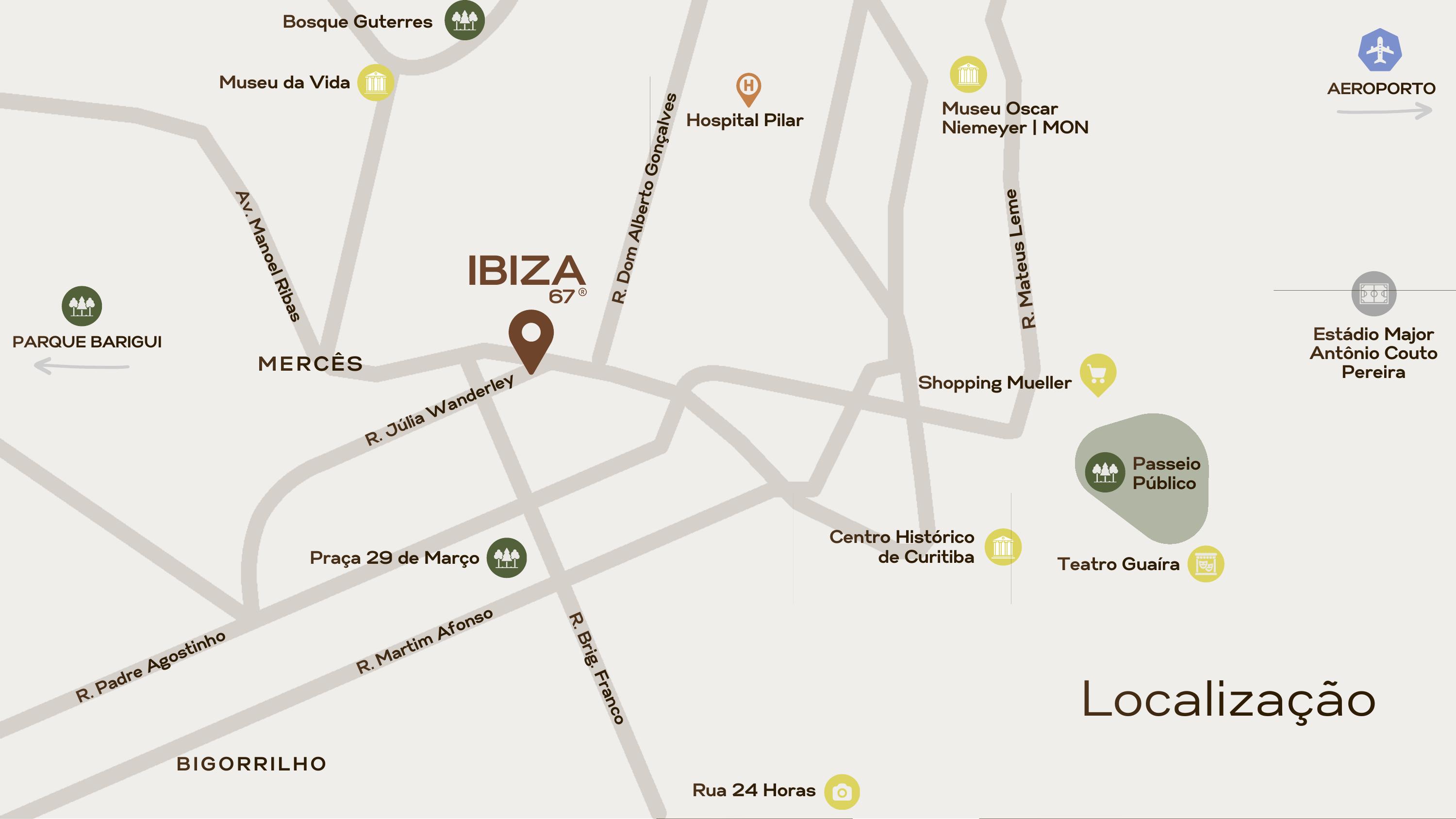 Mapa de localização do Ibiza 67